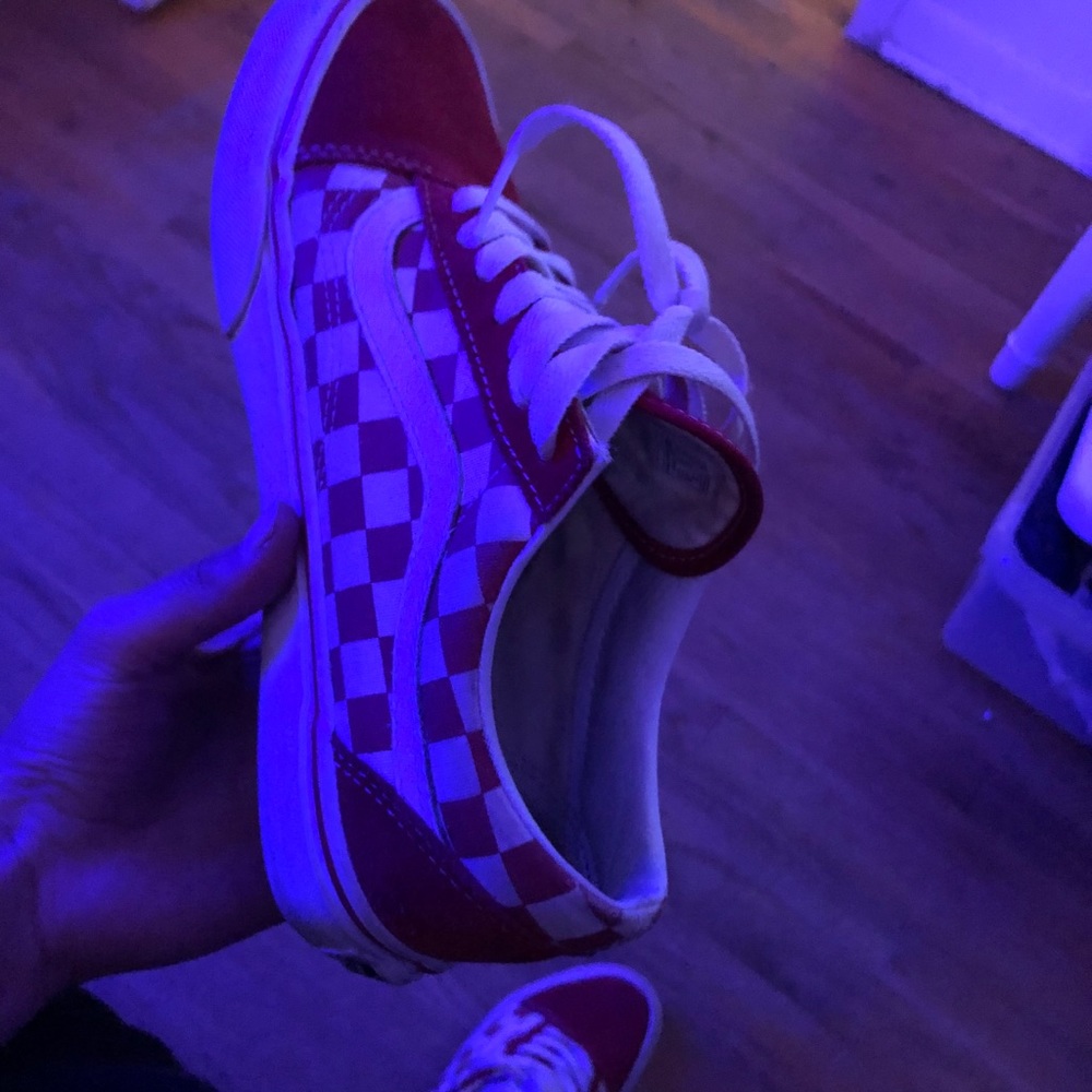 Red checkered vans